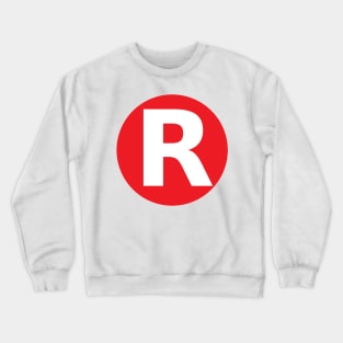 Letter R Big Red Dot Letters & Numbers Crewneck Sweatshirt